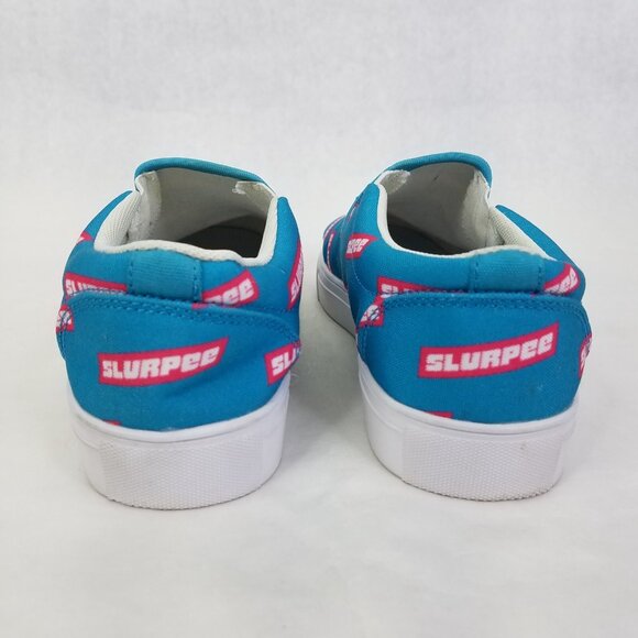 7-Eleven Slurpee Logo Slip-On Shoes Womens Size 6 Aqua Blue Pink Fashion Sneaker - Picture 5 of 12